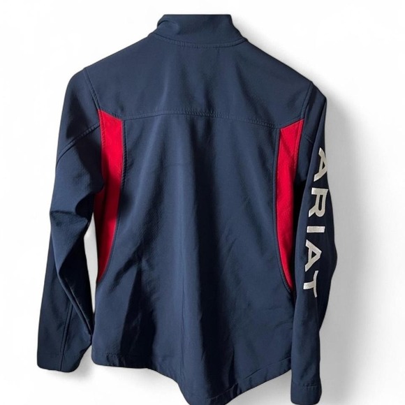 Ariat FEI Collection Softshell Jacket Women's Medium Navy Red Equestrian Riding - Picture 2 of 3